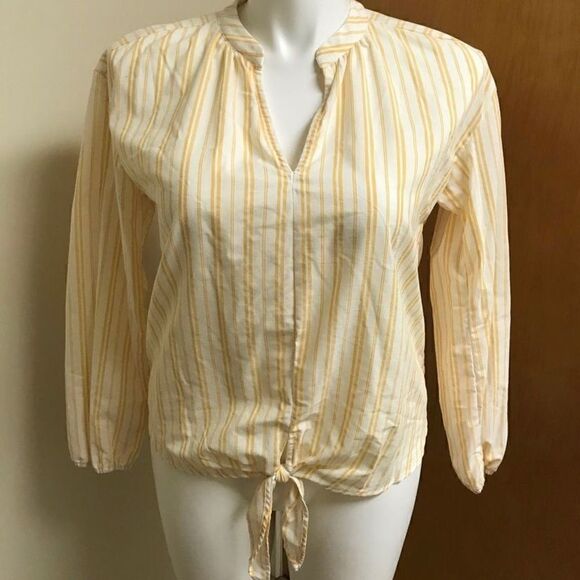 🔮 UNIVERSAL THREAD | Yellow Striped Tie Top Size Medium - Picture 1 of 5